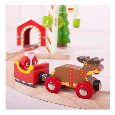 Bigjigs Houten Santa Claus, Slee et Rendier