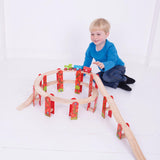 Bigjigs Ensemble d'extension de viaduc des rails en bois, 27dlg. - afbeelding 2
