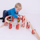 Bigjigs Ensemble d'extension de viaduc des rails en bois, 27dlg. - afbeelding 3