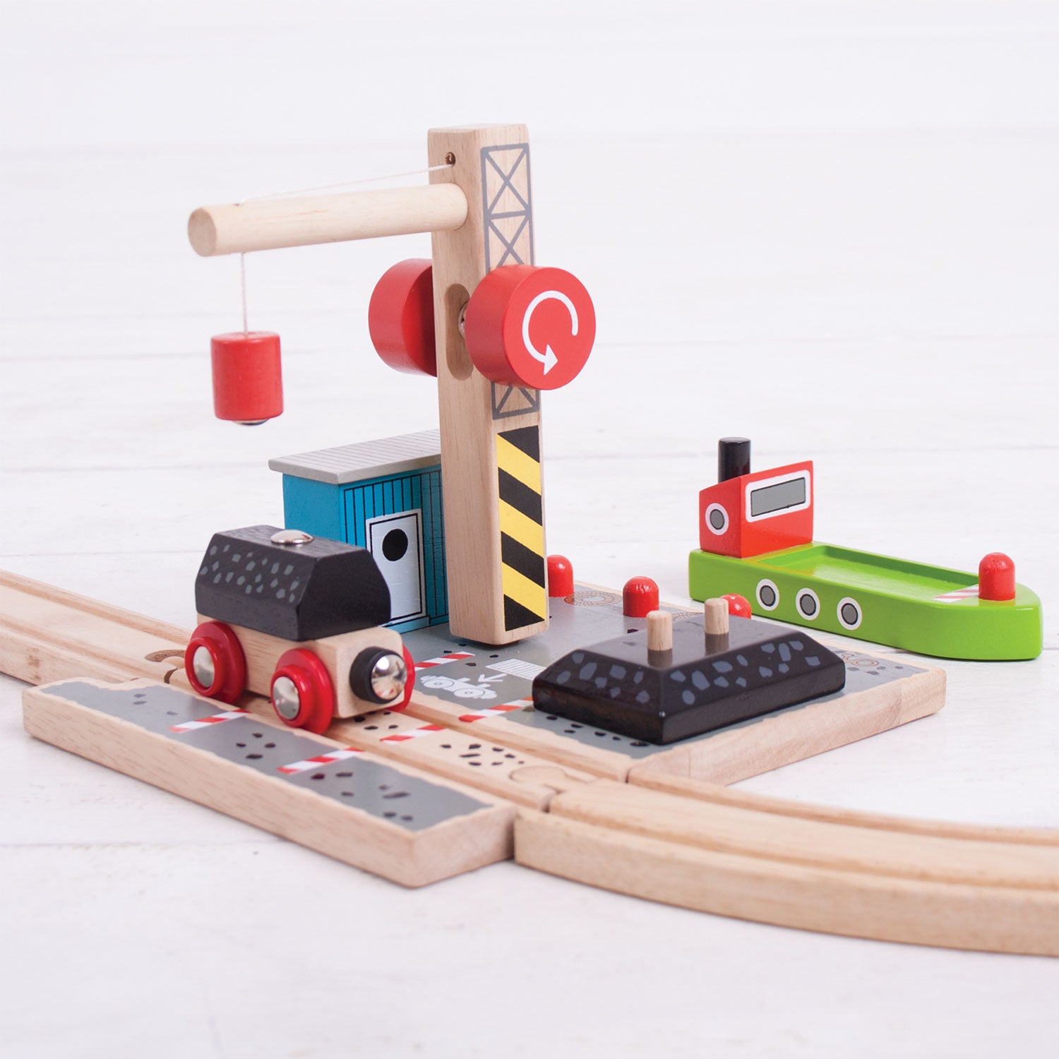 Bigjigs Wooden Rails Charging Station Coal