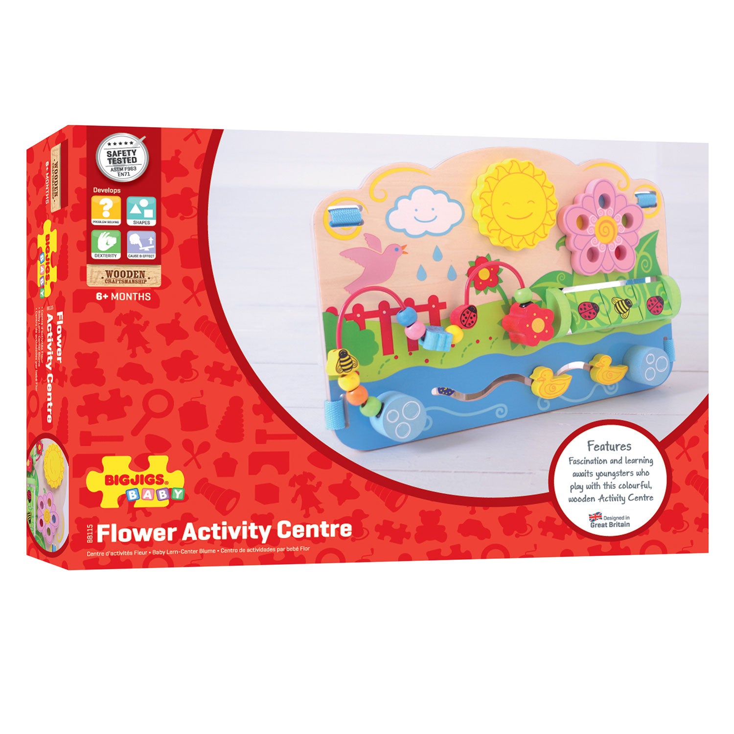 Bigjigs Fleur du tableau d'activité en bois
