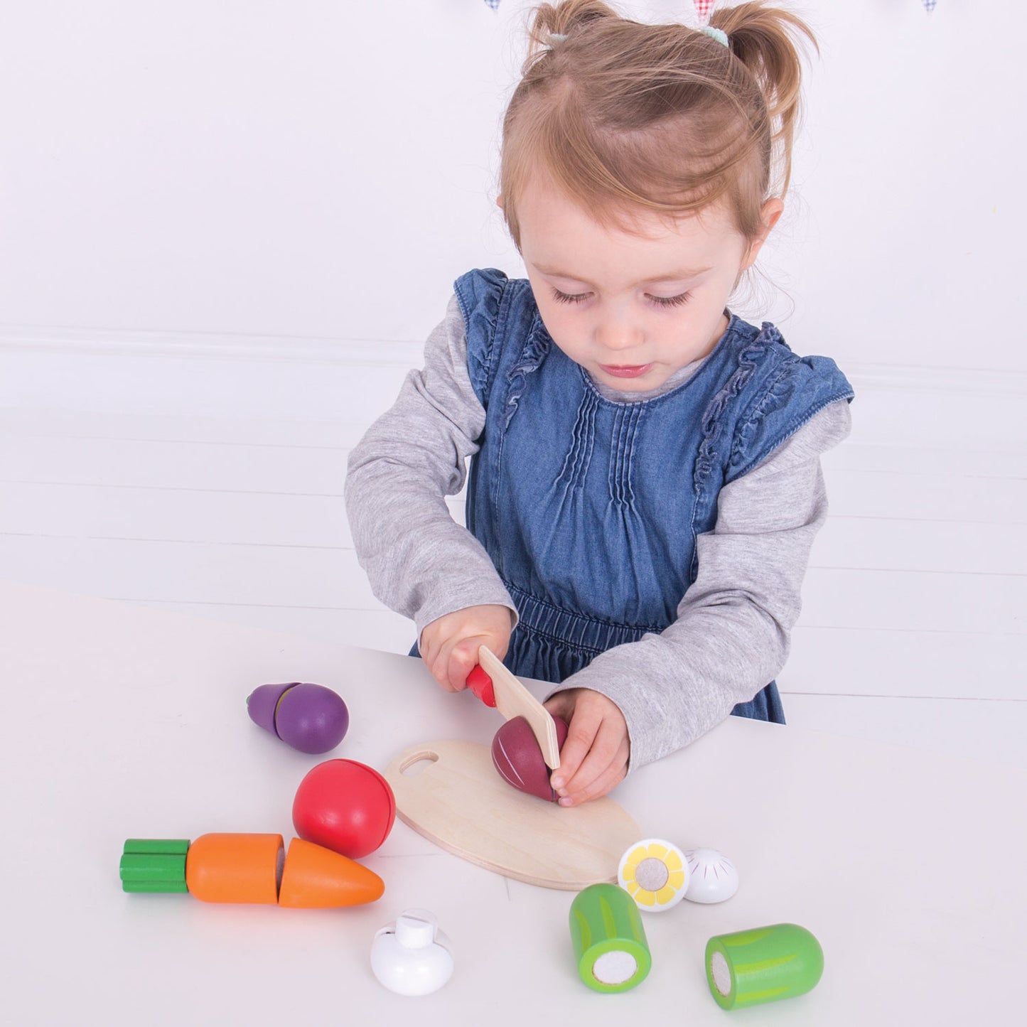 Bigjigs Boîte en bois avec légumes en coupe