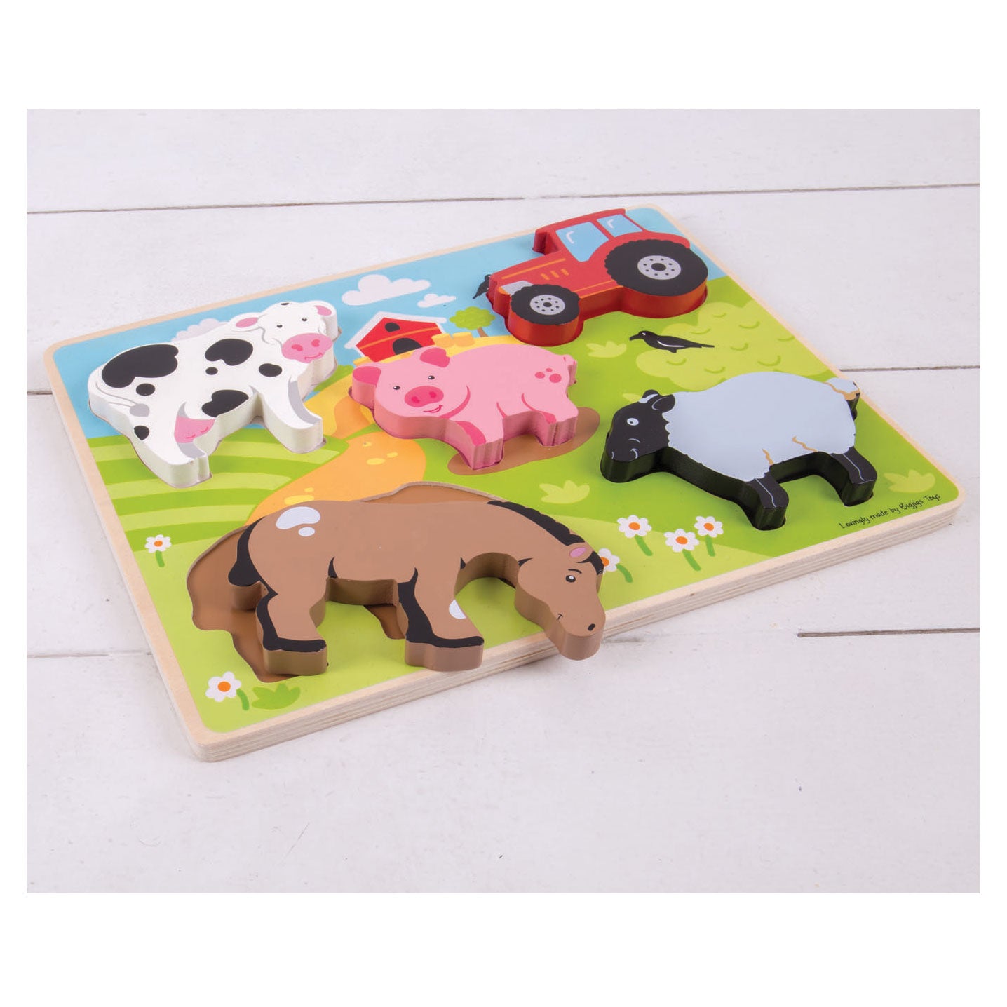 Puzzle ferme en bois Bigjigs, 5 pièces.