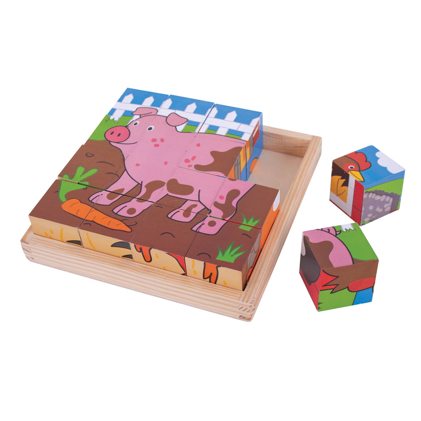 Bigjigs en bois en bois puzzle des animaux de ferme