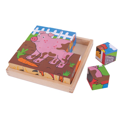 Bigjigs en bois en bois puzzle des animaux de ferme