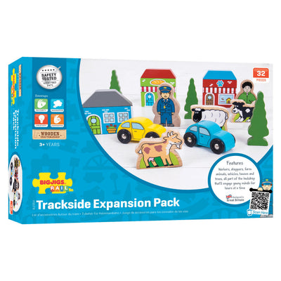Figurines de jeu et véhicules en bois Bigjigs, 32 pcs.