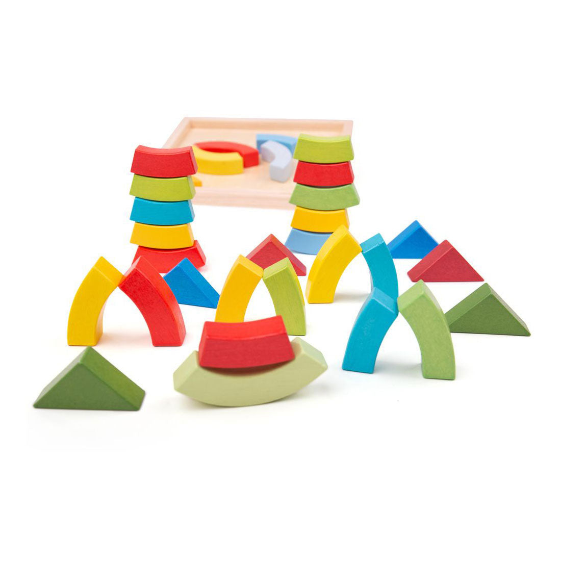 Bigjigs Arches en bois et blocs de construction du triangle