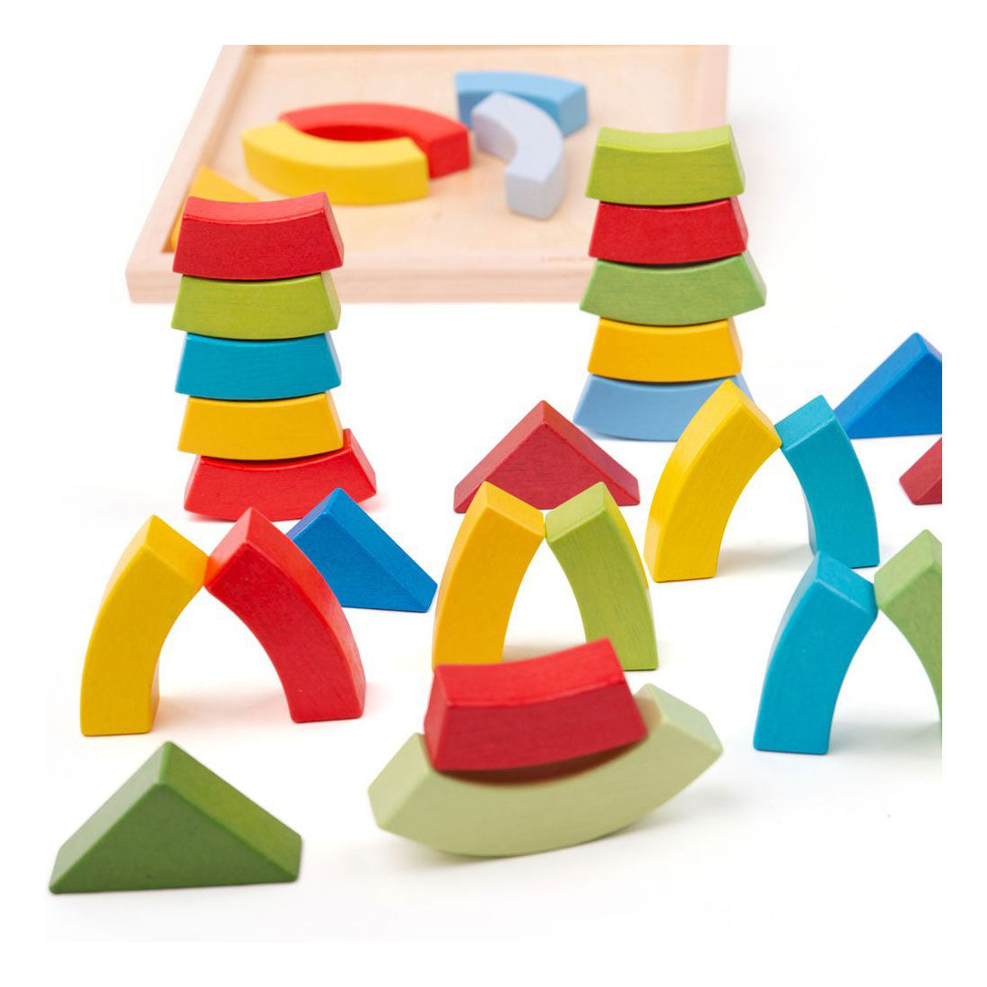 Bigjigs Arches en bois et blocs de construction du triangle