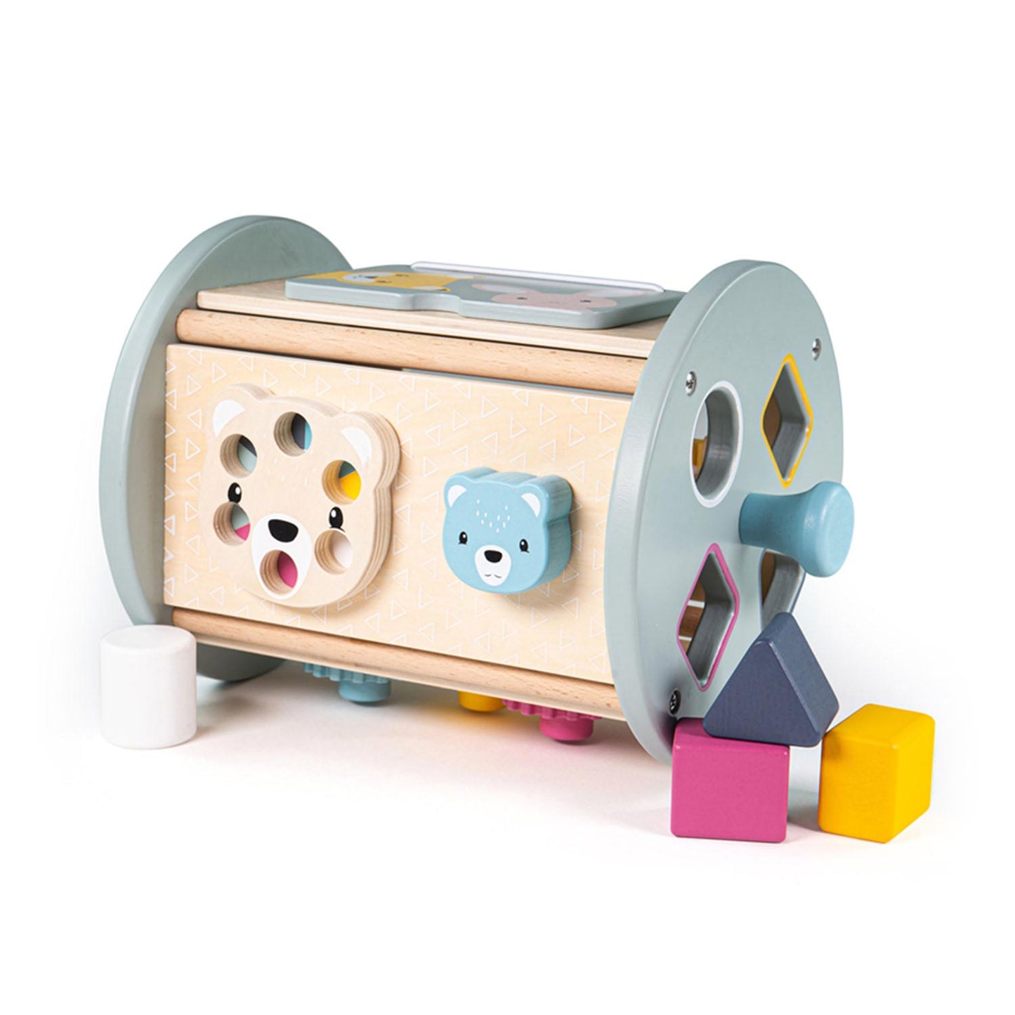 Bigjigs Rolling Activity Box et Share Ragasage du bois, 5dlg.