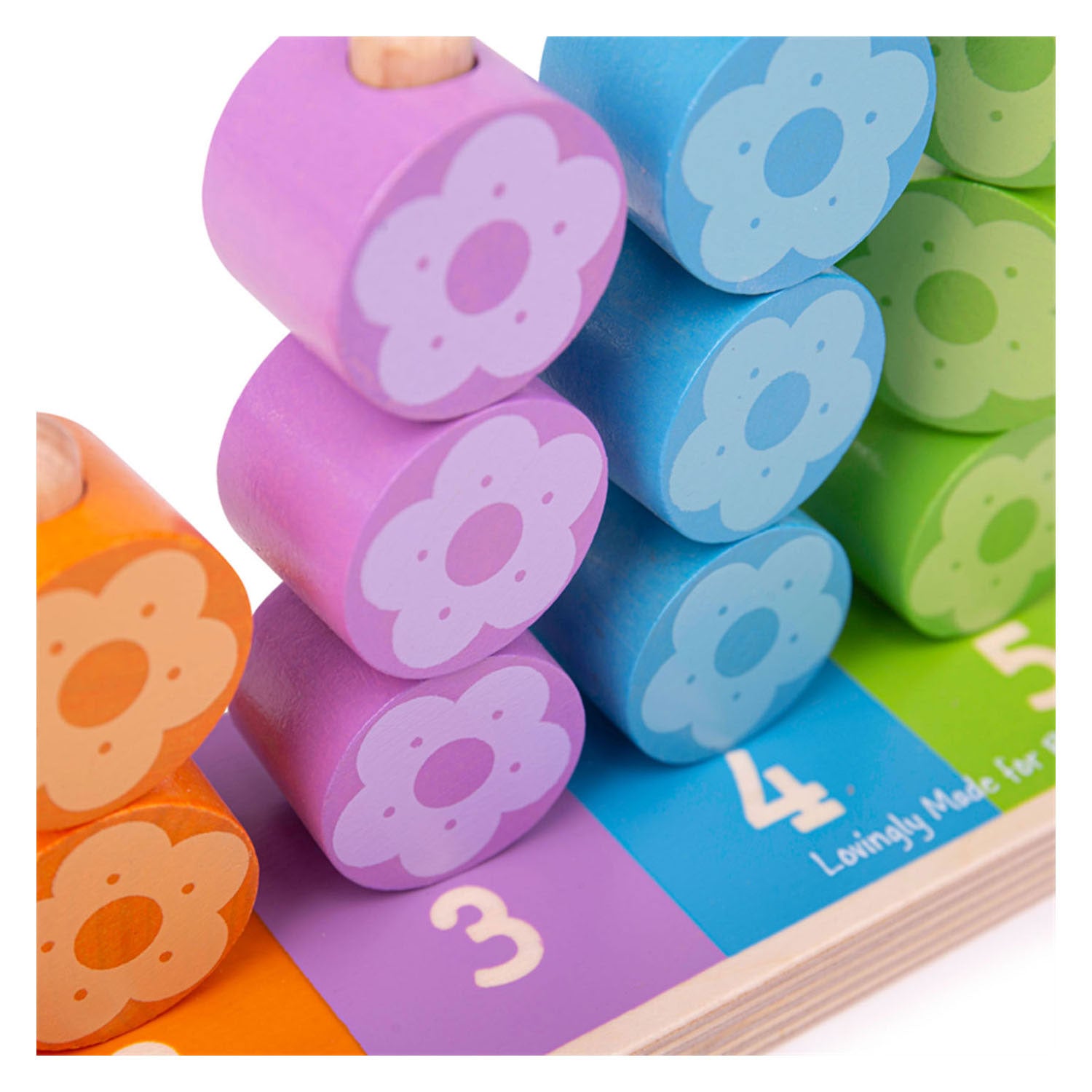 Bigjigs Fleurs de jeu d'empilement en bois, 16dlg.