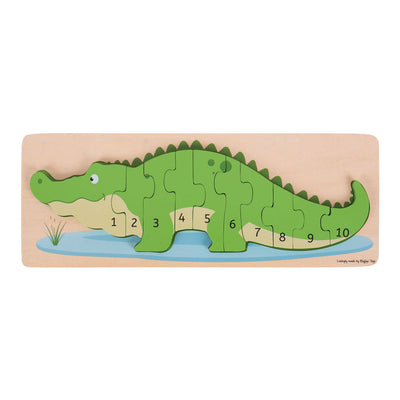 Bigjigs Crocodile de puzzle en bois en bois, 10e.