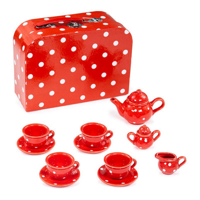 Force de thé en porcelaine Bigjigs dans le Buurtcase, 12dlg.