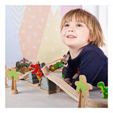 Bigjigs Rails en bois éclatés Bridge T-Rex Dino, 7dlg. - afbeelding 2