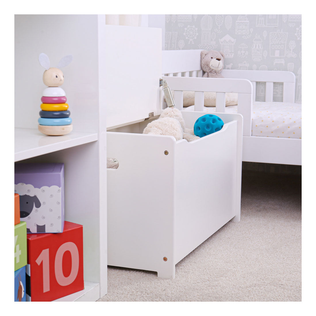 Tidlo Wooden Toy Box blanc