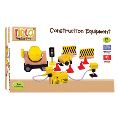 Tidlo Wooden Dollhouse Construction Workers Material Material, 13dlg.