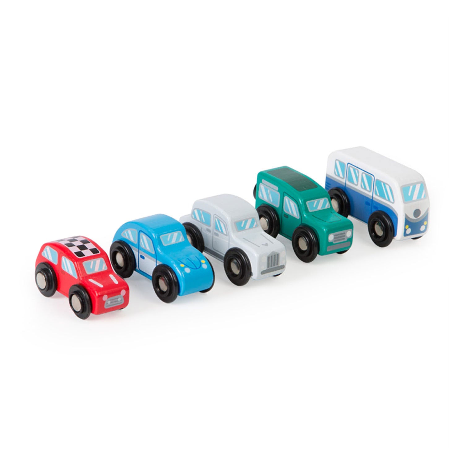 Voitures de jouets rétro en bois tidlo
