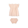 Sunset Grid | Orange White Girls Set Beach - Musline