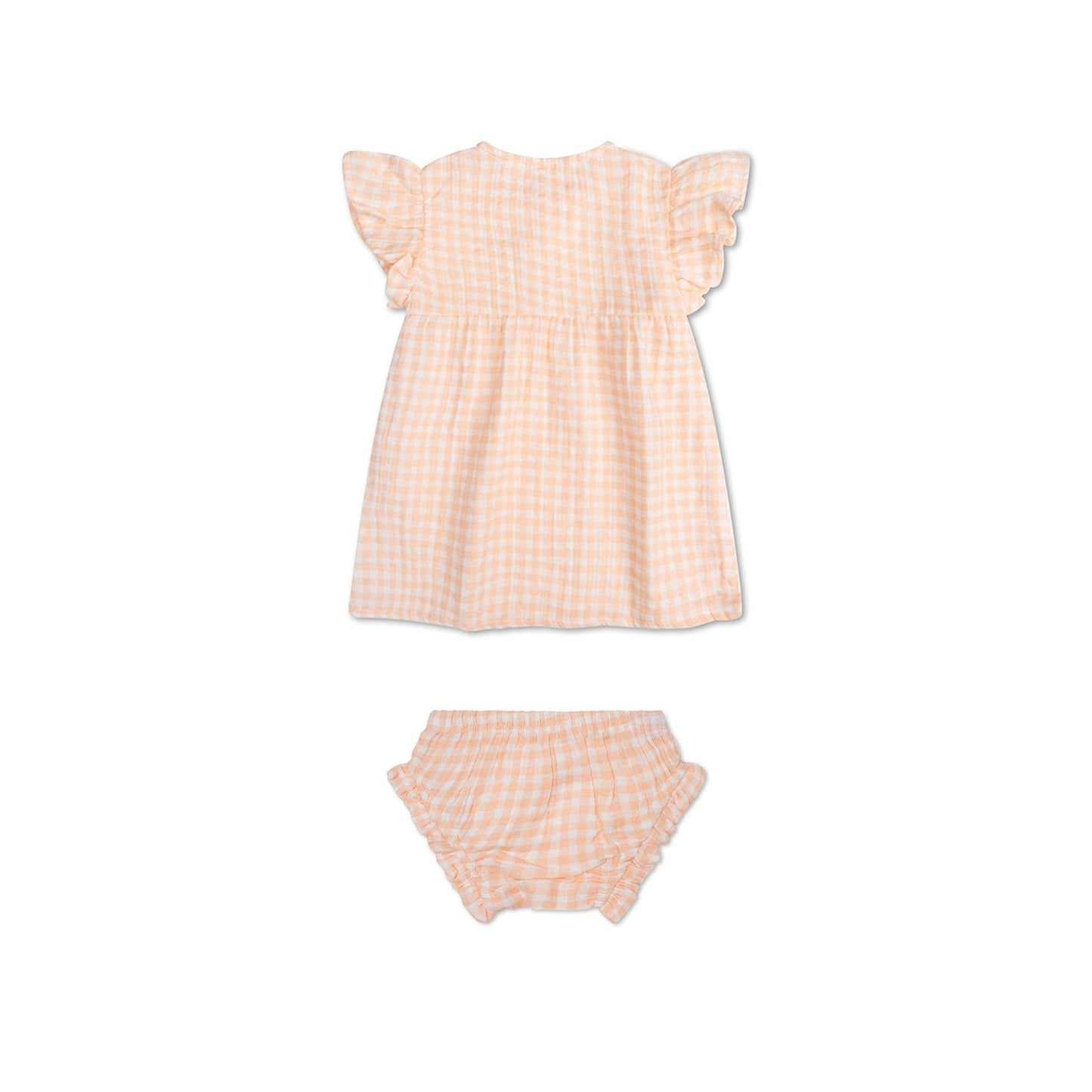 Sunset Grid | Orange White Girls Set Beach - Musline
