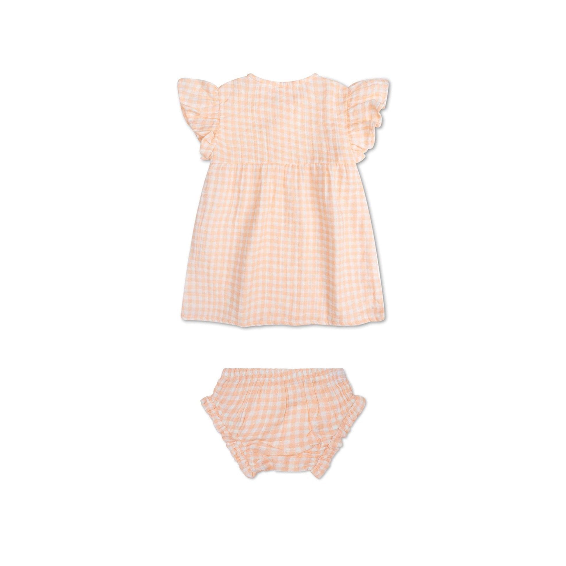 Sunset Grid | Orange White Girls Set Beach - Musline
