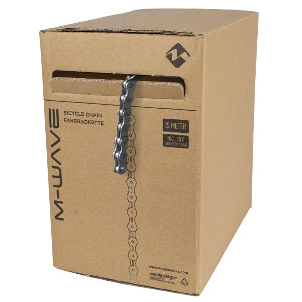 Collier M-Wave 10 vitesses 1 2x11 128, gris argenté. 15m sur rouleau, incl 10 commutateurs de connexion