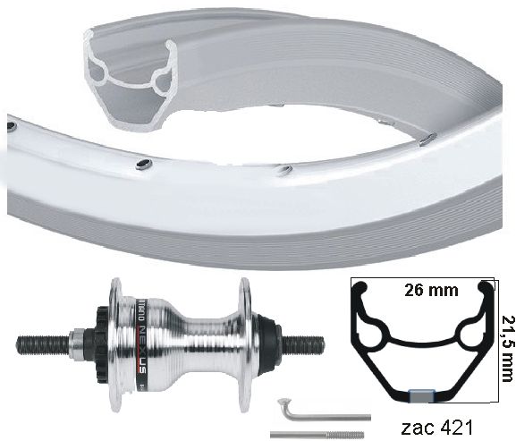 KGS Roue avant 28 pouces (622) Zac 2000 Silver Rollerbrake