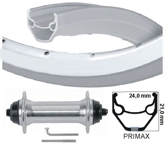 KGS Roue avant 28 pouces (622) Rim Mach-1 ER-10 Silver Faim Hub