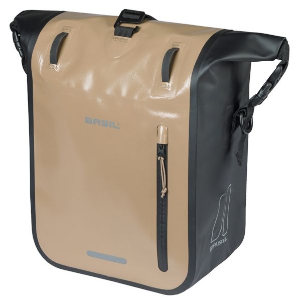 Basil sac de vélo simple rivo m bâche mik 12-15l 14 x 25 x 38 cm - sable noir