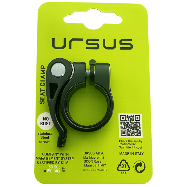 Pince de stylo de siège URSUS 25.7ø avec levier noir sur le menu