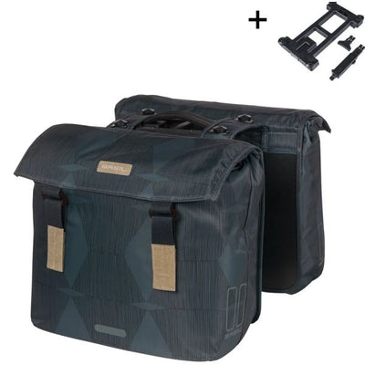 Basil Double Bag Elegance Mik 40-49L RPET BLUE