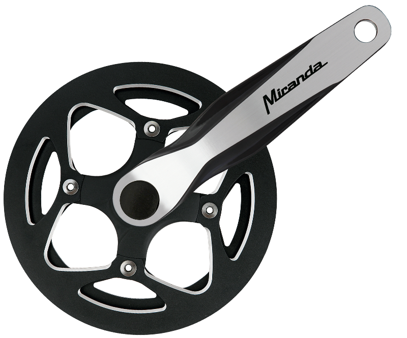 Miranda pedalier alfa 1r plus 46 dents 3 32 lame acier alu noir