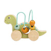 Bigjigs Figure de poussée en bois Diplodocus avec cadre de perles
