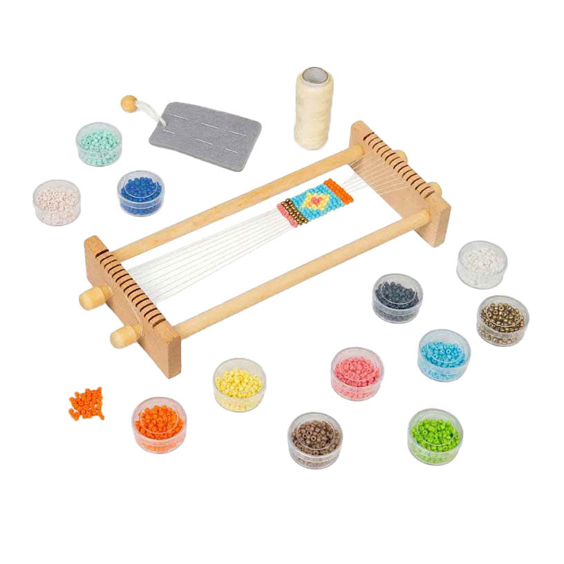Bigjigs Fenêtre de perle en bois weefs