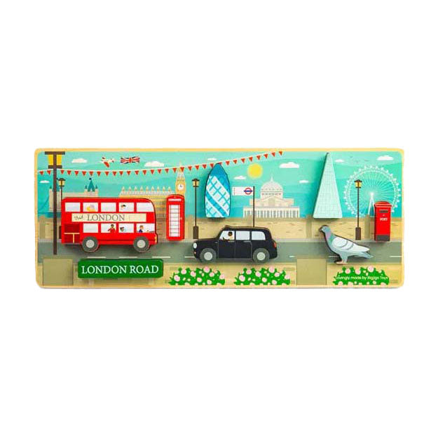 Bigjigs Wooden London Chunky Puzzle, 8e.