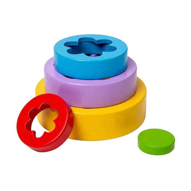 Bigjigs Tour de fleurs en bois, 5dlg.