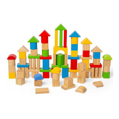 Bigjigs Blocs de couleur en bois, 80dlg.