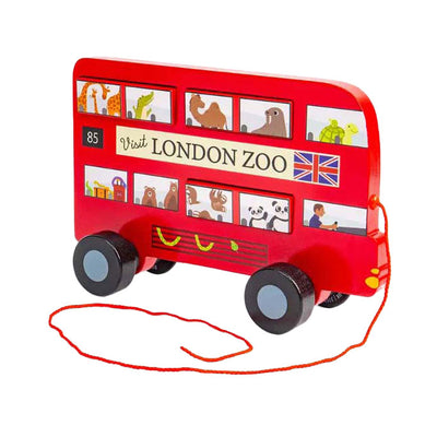 Figurine à tirer en bois pour bus de Londres Bigjigs