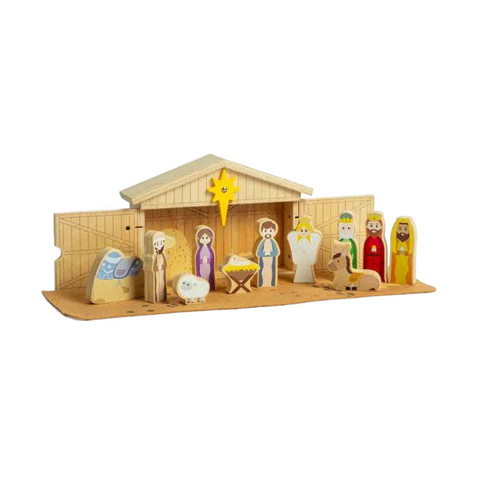Bigjigs Scène de nativité en bois, 13dlg.