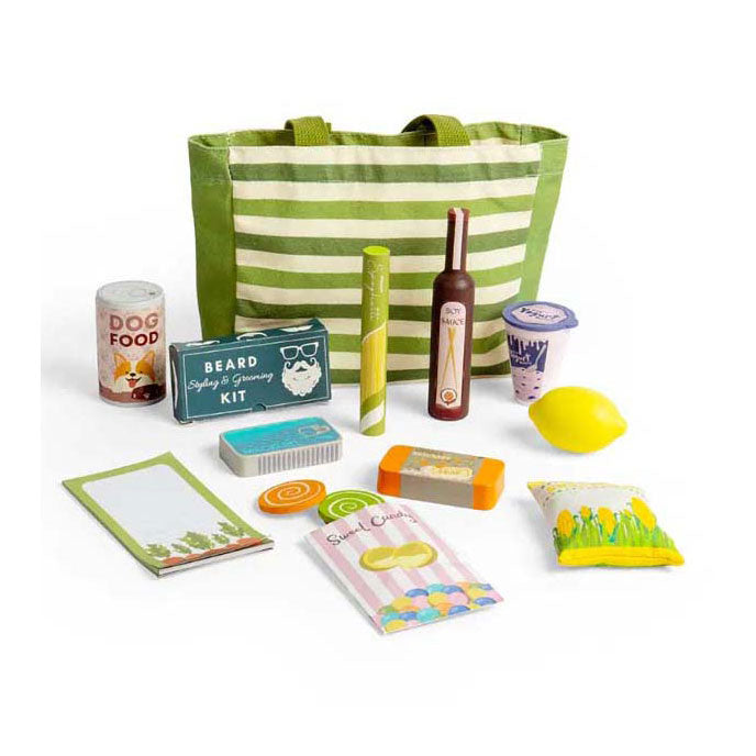 Set de jeu de shopping en bois Bigjigs, 17dlg.