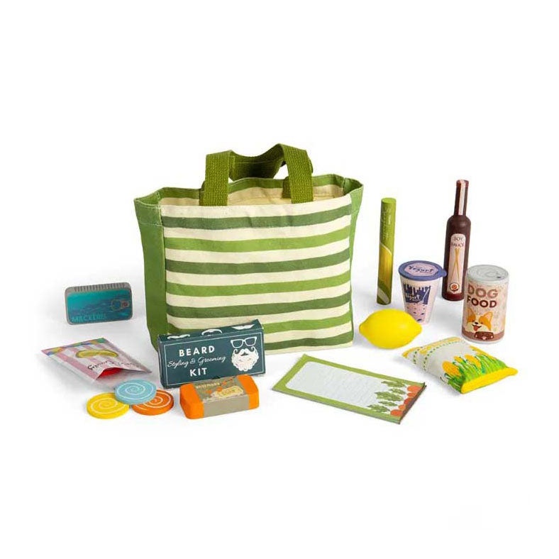 Set de jeu de shopping en bois Bigjigs, 17dlg.
