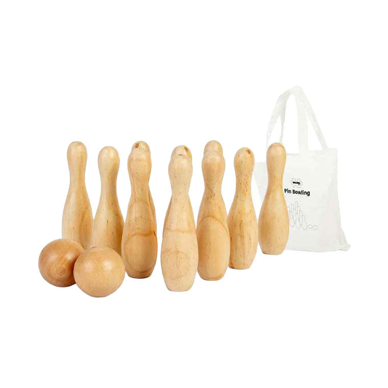 Bigjigs Bowling en bois, 12dlg.