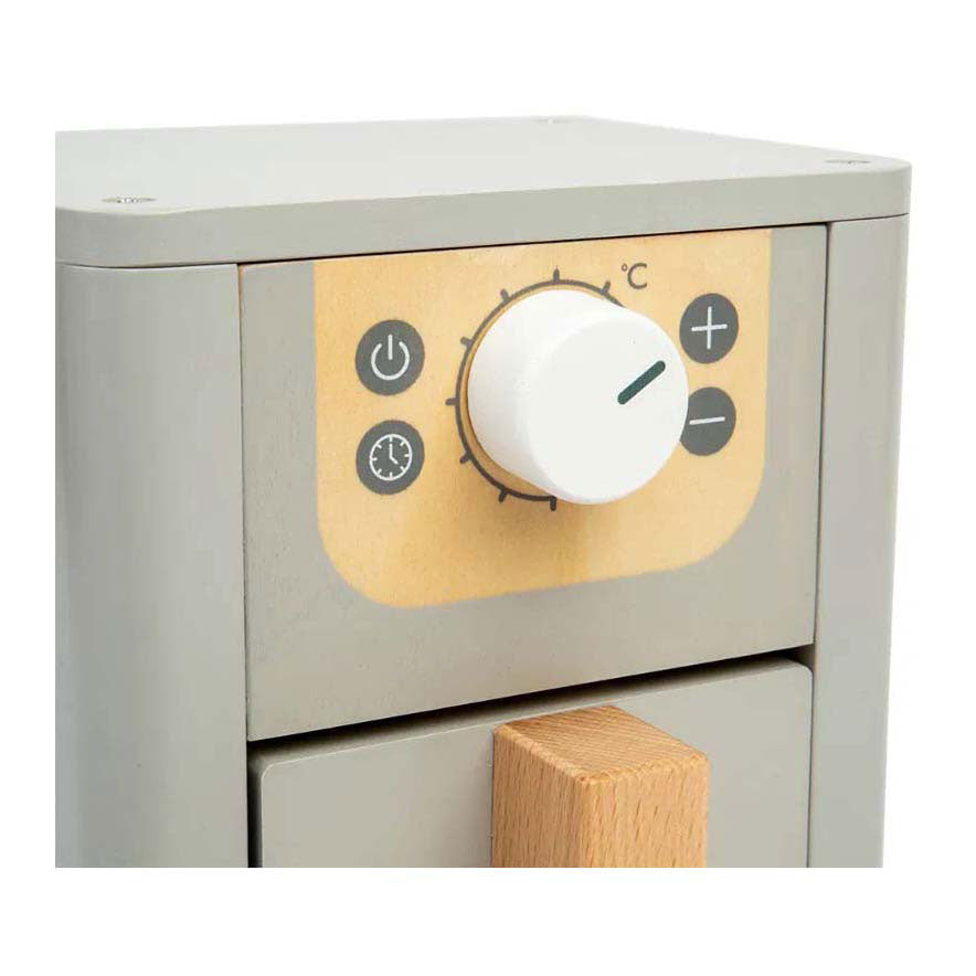 Ensemble de jeu de friteuse à air en bois Bigjigs, 5 pièces.