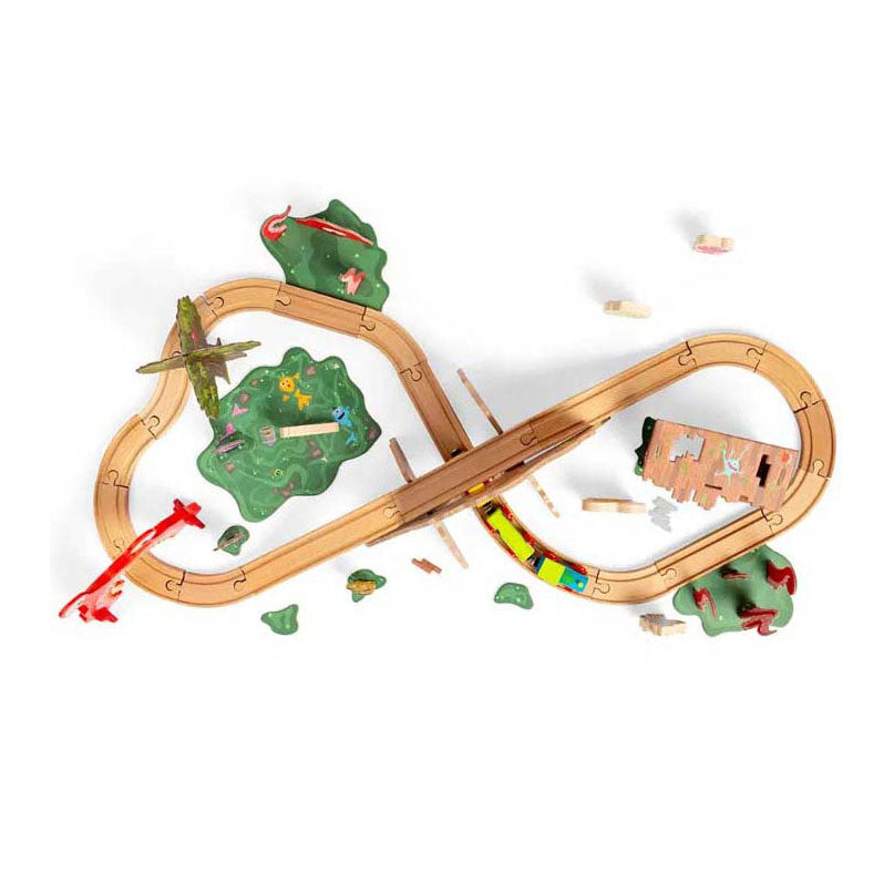 Bigjigs Ensemble de train en bois en bois, 50dlg.