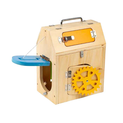 Bigjigs House en bois avec fossés et boulons, 5dlg.