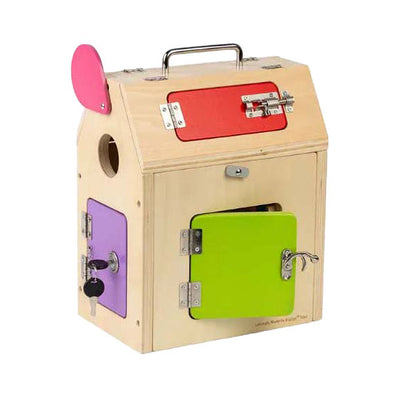Bigjigs House en bois avec fossés et boulons, 5dlg.