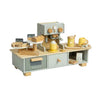 Ensemble de jeu de coin café en bois Bigjigs, 32 pièces.