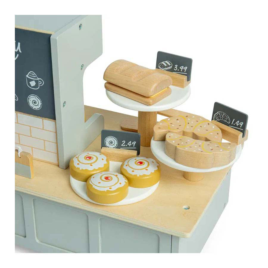 Ensemble de jeu de coin café en bois Bigjigs, 32 pièces.