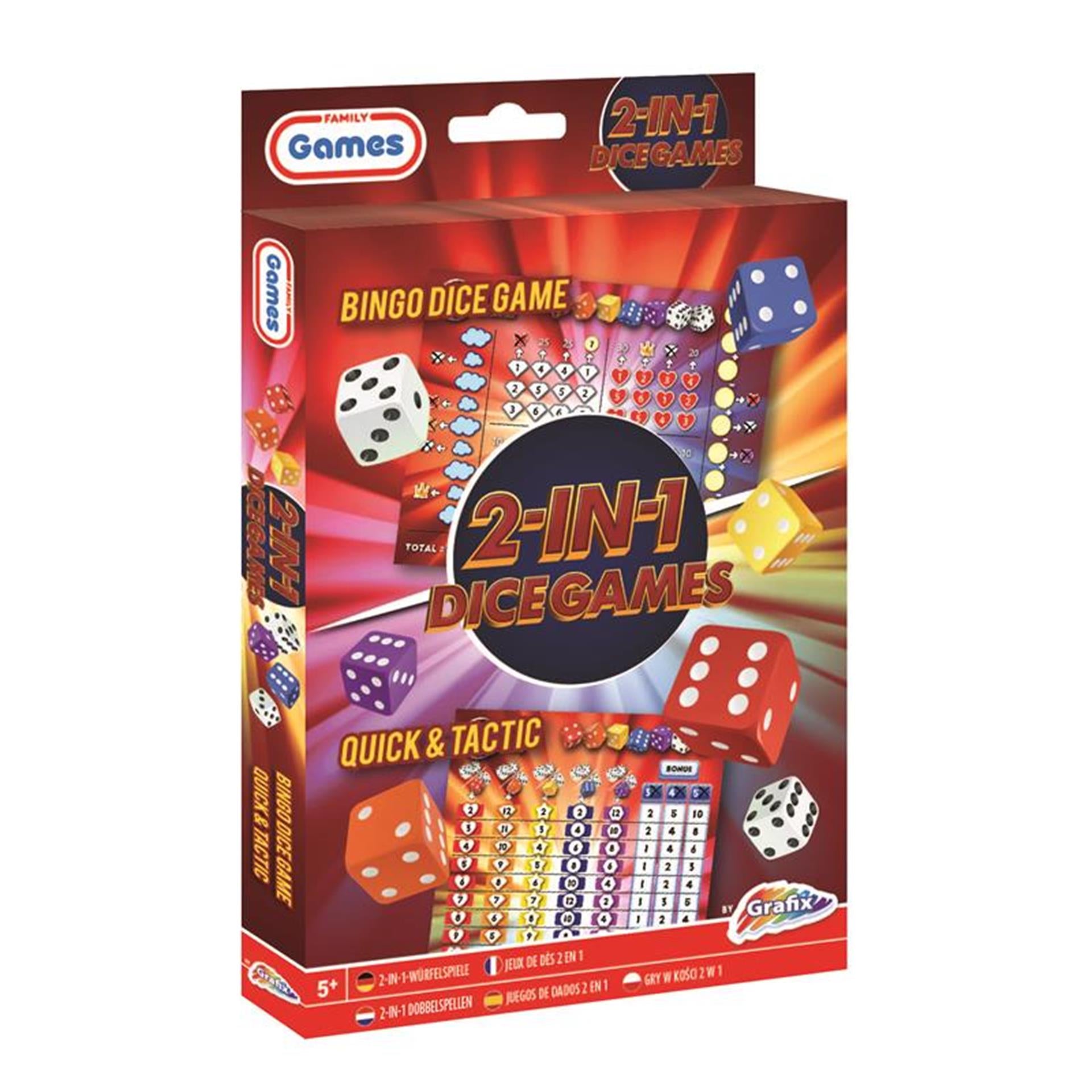 Grafix Dice Games 2in1 (Bingo Dice and Tactic)
