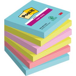 Notes post-it super collantes 76x76mm assorties pack de 6 pièces 90 feuilles