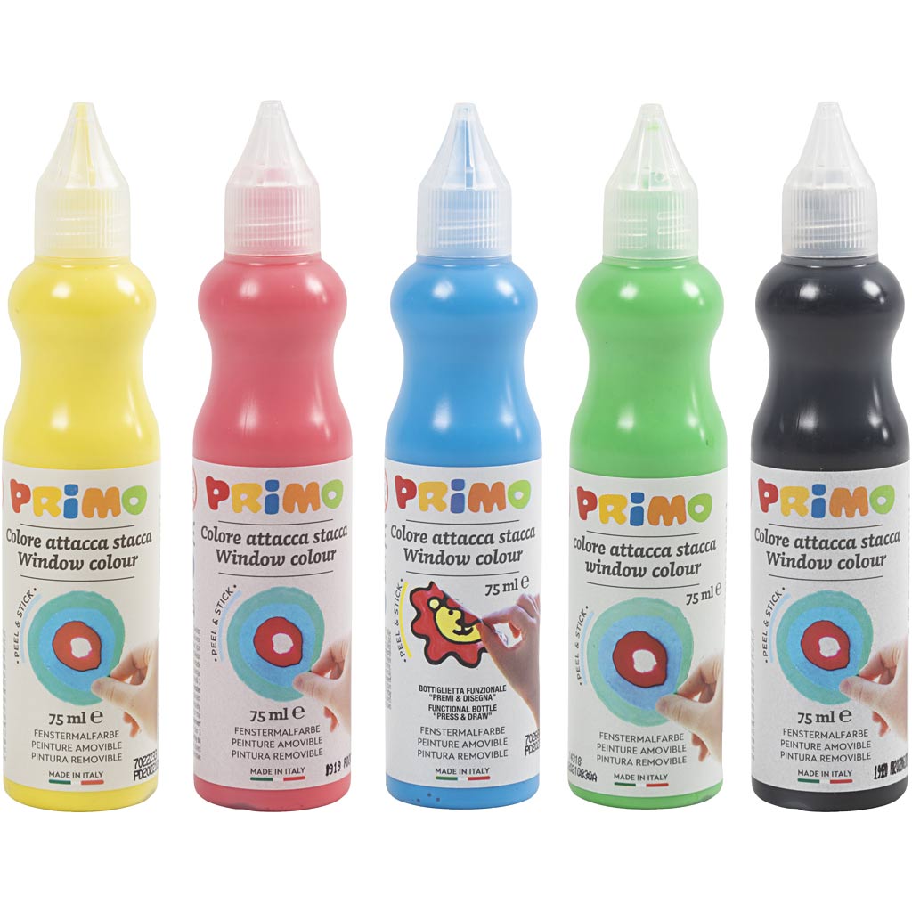 Peinture pour fenêtres Primo, différentes couleurs, 5x75 ml 1 boîte