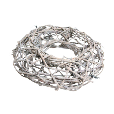 Hbx couronne vivante naturelle ajourée ø38cm blanc délavé
